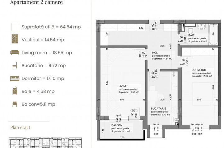 Apartament 2 camere de vanzare BRASOV - Brasov anunturi imobiliare Brasov