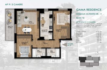 Apartament 3 camere Sos. Oltenitei, nr. 11 - Gama Residence - BL. T2, Ap.9 anunturi imobiliare Bucuresti