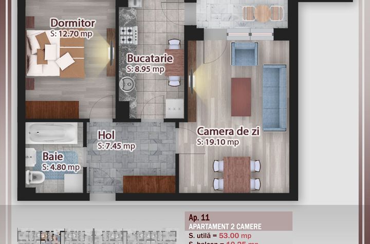 Apartament 2 camere – Etaj 1, compartimentare practică și confort sporit anunturi imobiliare Bucuresti