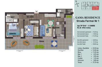 Apartament 3 camere Bloc 1 - Gama Residence Str. Fermei 1, Popesti-Leordeni, Jud. Ilfov. anunturi imobiliare Bucuresti