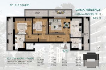 Apartament 3 camere Sos. Oltenitei, nr. 11 - Gama Residence - BL. T3, Ap. 13 anunturi imobiliare Bucuresti