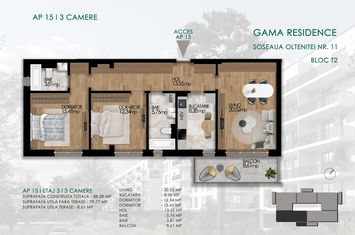 Apartament 3 camere Sos. Oltenitei, nr. 11 - Gama Residence - BL. T2, Ap.15 anunturi imobiliare Bucuresti