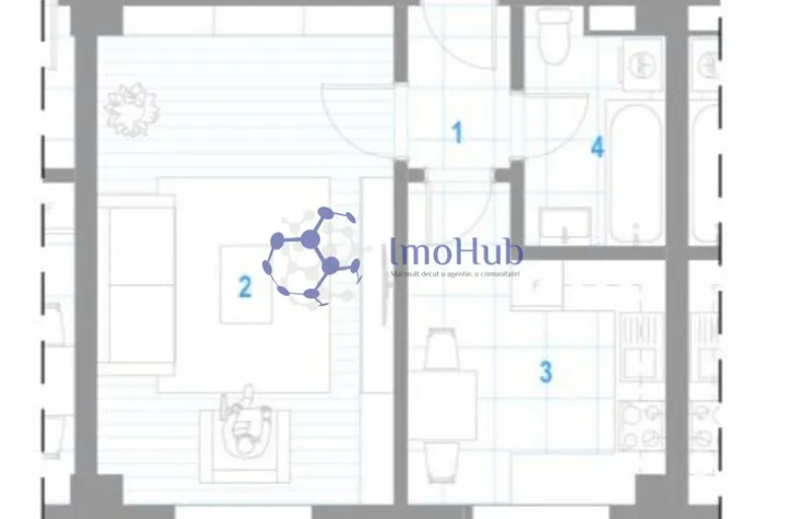 INTABULAT! APARTAMENT CU O CAMERA, BUCIUM-VISAN, 40MP, 64.800 EURO anunturi imobiliare Iasi