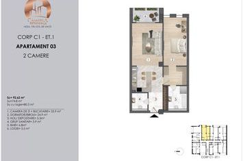 Apartament (3-C1) de vânzare cu 2 camere în Ansamblu Rezidential Campina anunturi imobiliare Prahova